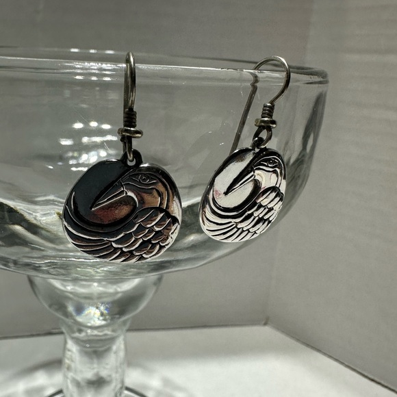 Betsey Johnson swan sterling earrings - Picture 3 of 5